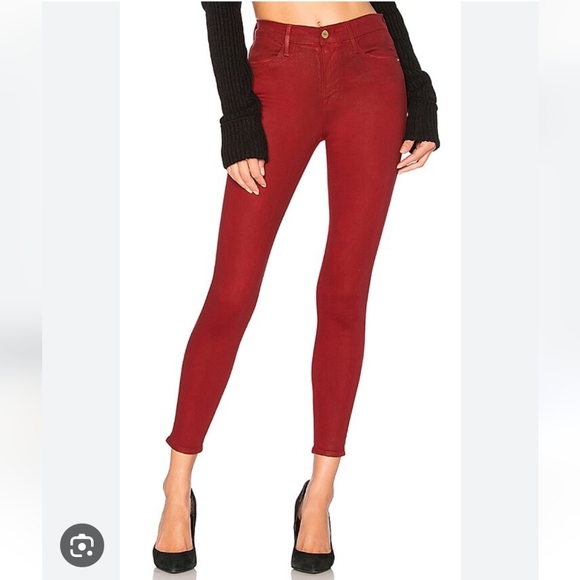 Frame Denim Denim - Frame Denim Le High Skinny in Hunter Red Coated sz 27